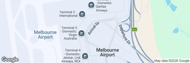 Google Maps Melbourne Airport, Terminal Building Tullamarine, 3043 Tullamarine, Australia