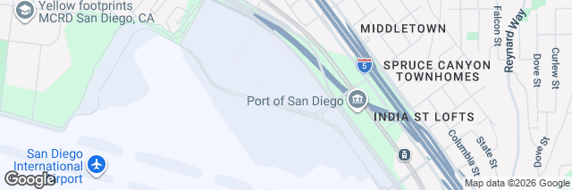 Google Maps San Diego Airport (SAN), RENTAL CAR CENTER 3355 Admiral Boland Way, San Diego, CA 92101-1100, United States of America